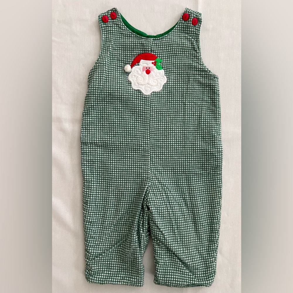 Reversible Green Santa Claus Baby Romper Longall Overall